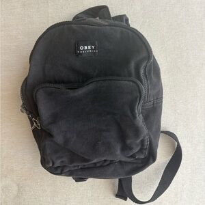 Obey Black Canvas Everyday Backpack with Front Pocket